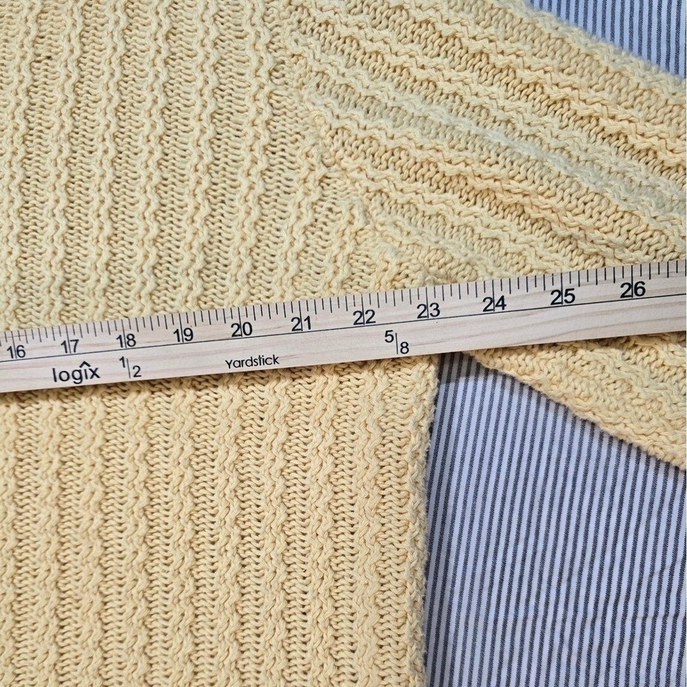 Eddie Bauer Women's Medium Yellow Knit Sweater Crew Neck Textured Casual Cozy - Picture 13 of 13